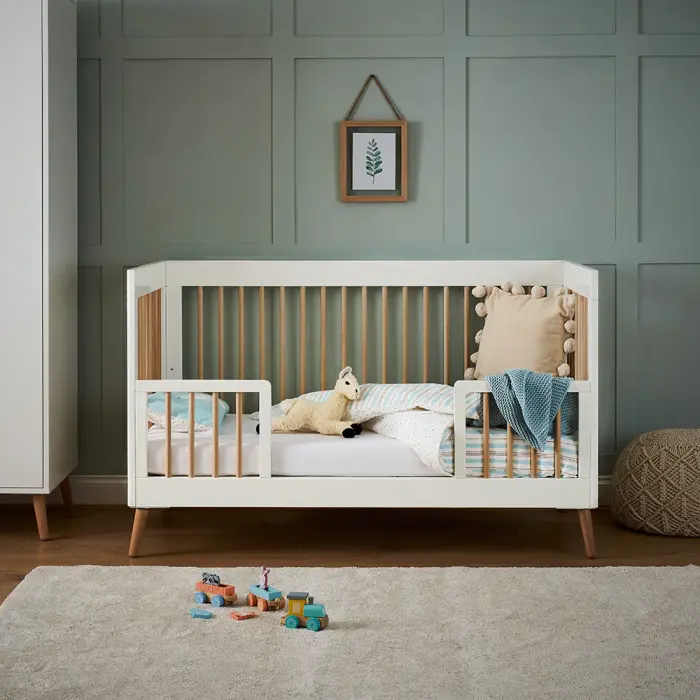 Obaby Maya Cot Bed - White With Natural