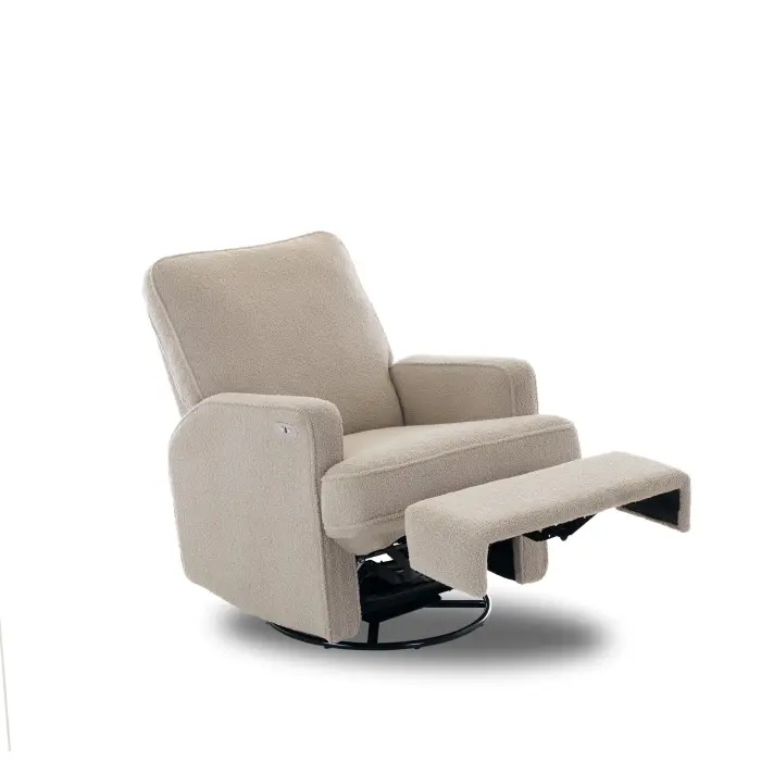 Obaby Madison Swivel Glider Recliner Chair - Teddy Fabric Truffle