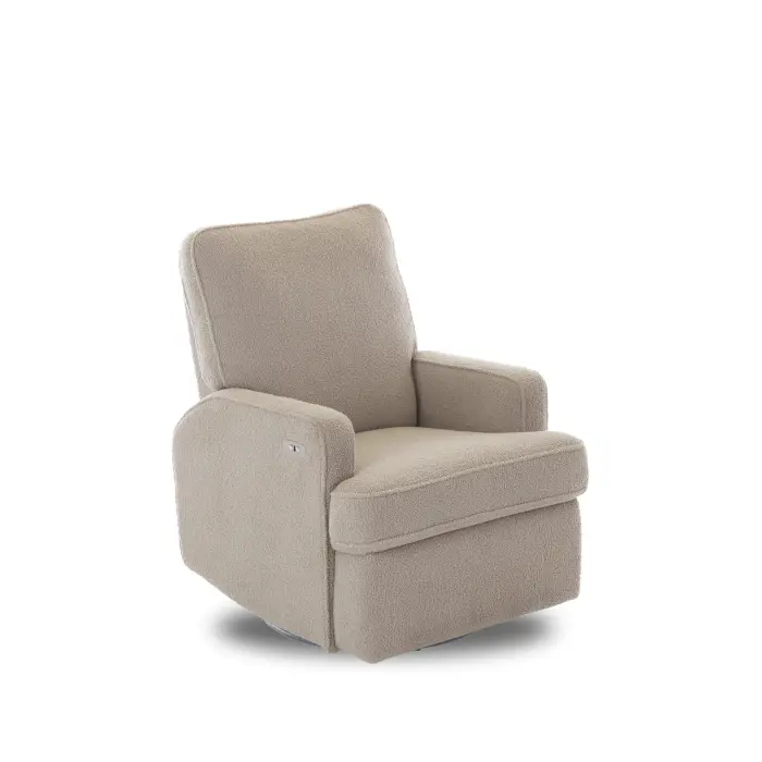 Obaby Madison Swivel Glider Recliner Chair - Teddy Fabric Truffle