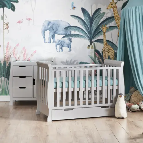 Obaby Stamford Mini Sleigh 2 Piece Room Set - Warm Grey