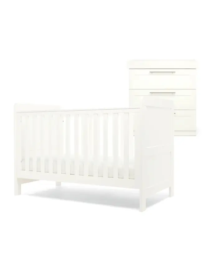 Mamas & Papas Hampden 2 Piece Cotbed Set with Dresser Changer - White