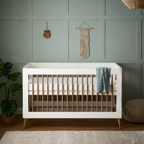 Obaby Maya Cot Bed - White With Natural