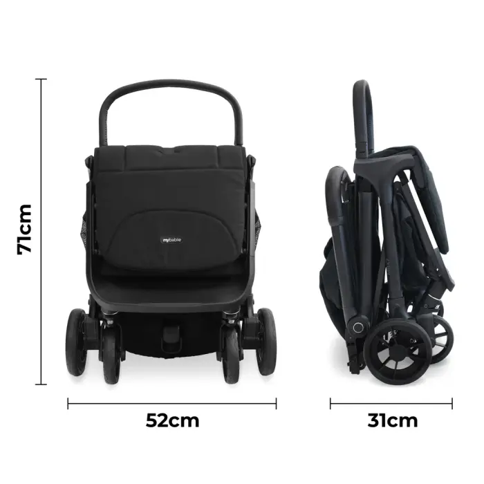 My Babiie MBX7 Auto-Fold Stroller - Black