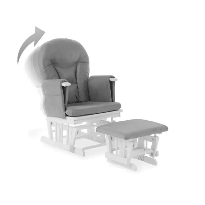 Obaby Reclining Glider Chair & Stool - Grey