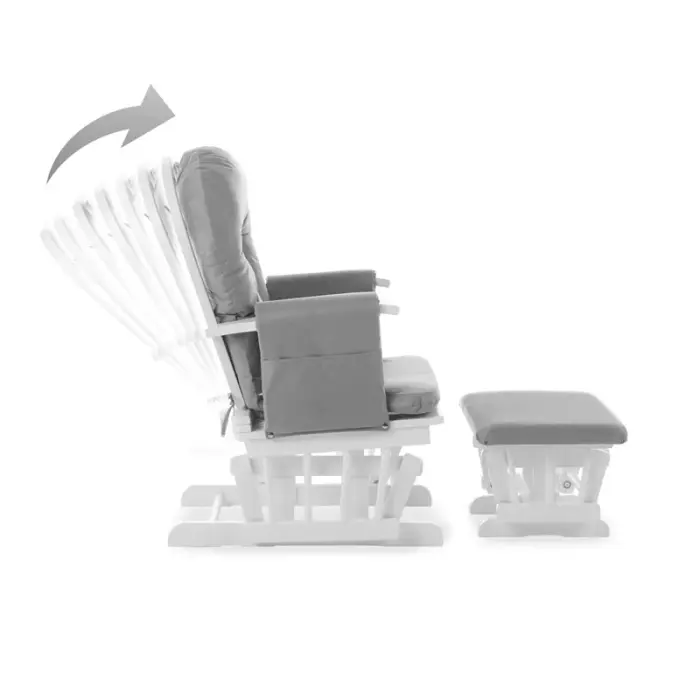 Obaby Reclining Glider Chair & Stool - Grey