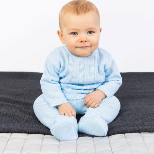 Dandelion Cable knitted top & leggings Set- Blue