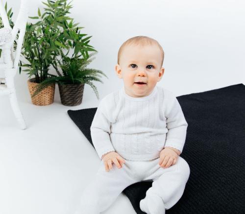 Dandelion Cable knitted top & leggings Set- White