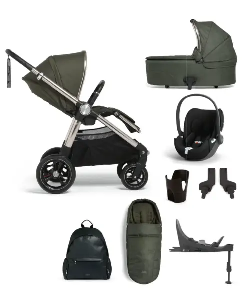 Mamas & Papas Ocarro Pushchair Bundle Cybex Cloud T i-Size Hunter Green