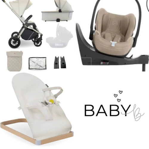 My Babiie Travel System with Cybex Cloud T Car Seat –Ivory