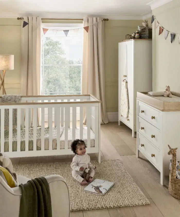 Mamas & Papas Wedmore 3 Piece Cotbed Range with Dresser Changer & Wardrobe - Pebble Grey