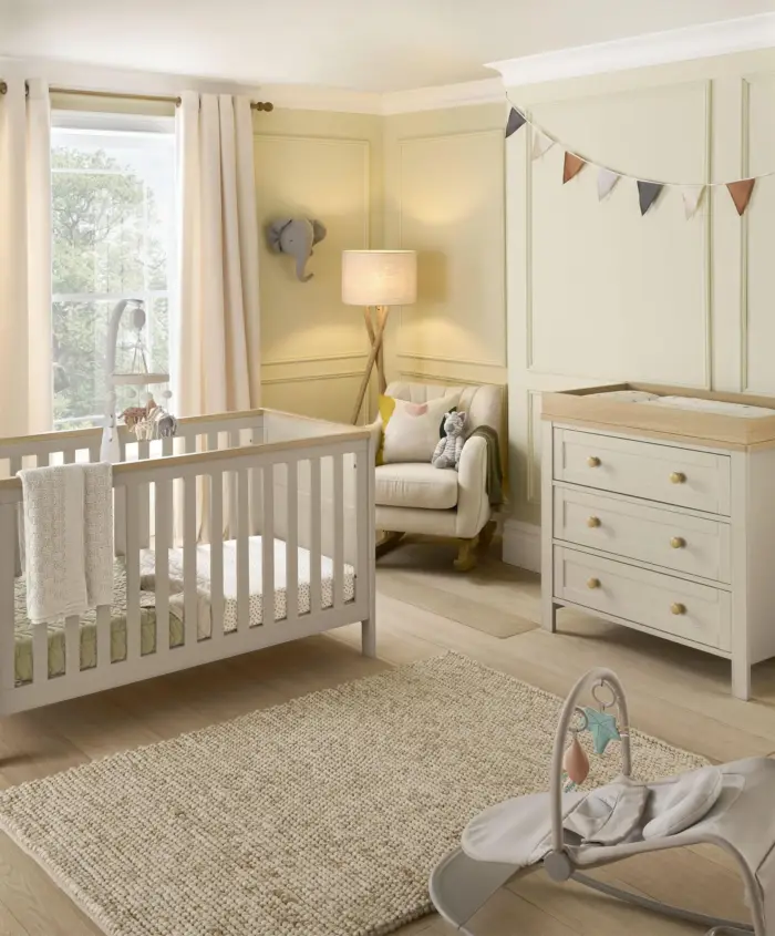 Mamas & Papas Wedmore 2 Piece Cotbed Set with Dresser Changer - Pebble Grey