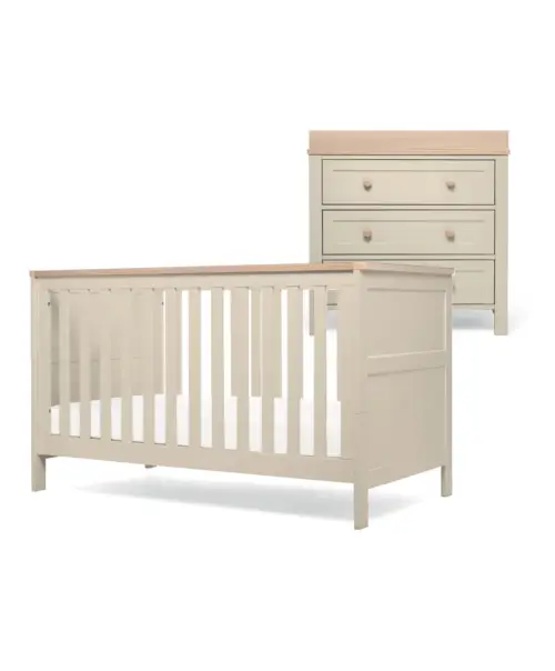 Mamas & Papas Wedmore 2 Piece Cotbed Set with Dresser Changer - Pebble Grey