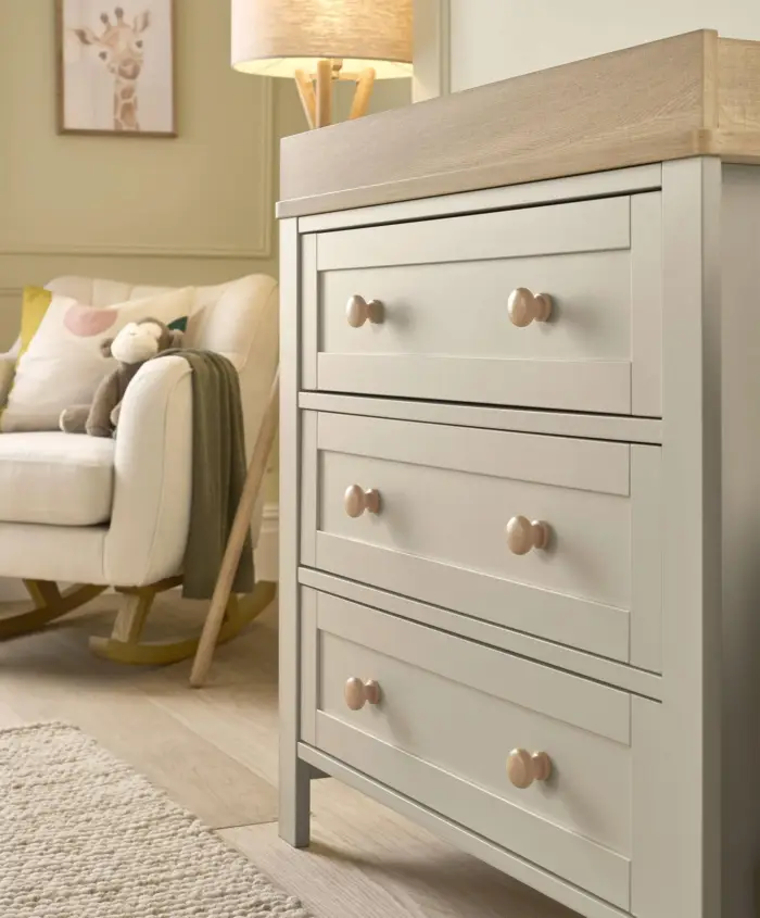 Mamas & Papas Wedmore 2 Piece Cotbed Set with Dresser Changer - Pebble Grey