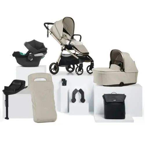 Mamas & Papas Vardo Complete Cybex Aton Bundle in Shell