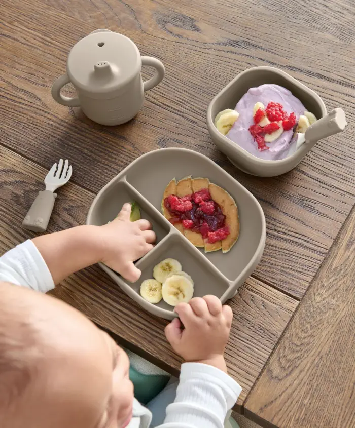 Mamas & Papas First Mealtime Silicone Set - Truffle