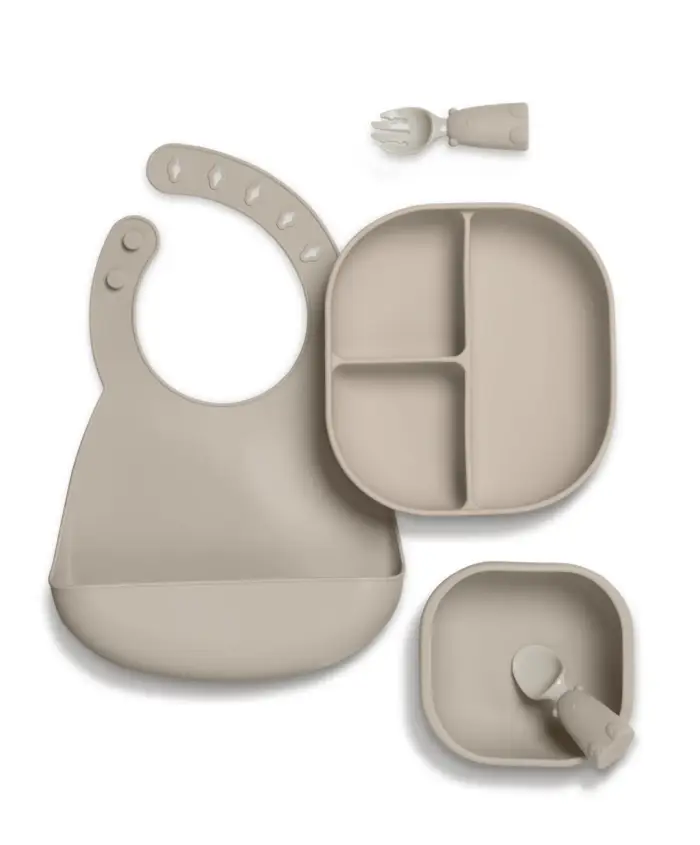 Mamas & Papas First Mealtime Silicone Set - Truffle