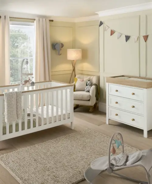 Mamas & Papas Wedmore 2 Piece Cotbed Set with Dresser Changer - White/Natural