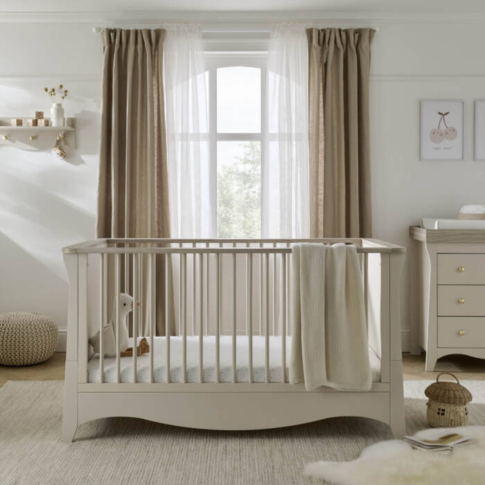 CuddleCo Clara Cot Bed - Cashmere & Ash