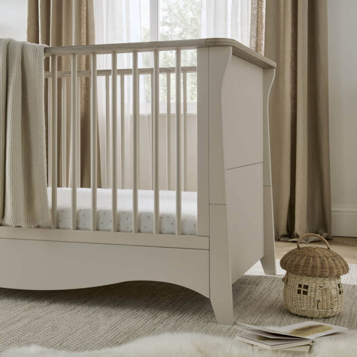 CuddleCo Clara Cot Bed - Cashmere & Ash