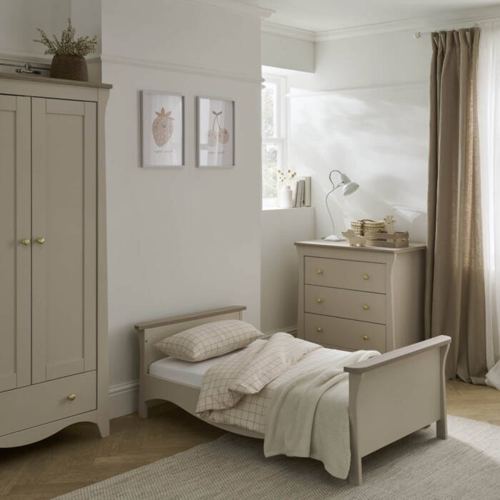 CuddleCo Clara Cot Bed - Cashmere & Ash