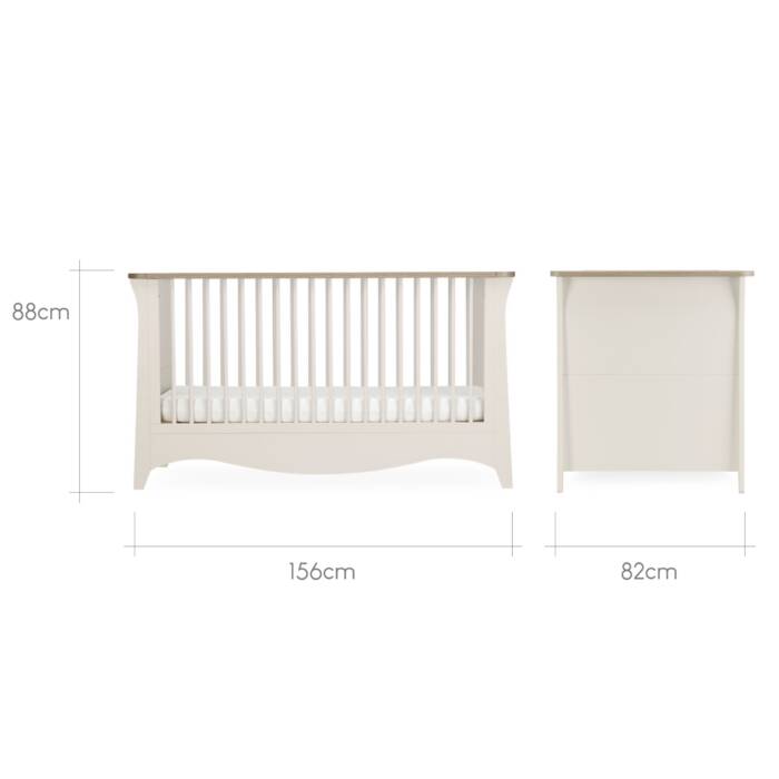 CuddleCo Clara Cot Bed - Cashmere & Ash