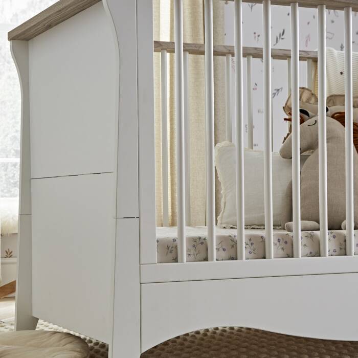 CuddleCo Clara Cot Bed - White & Ash