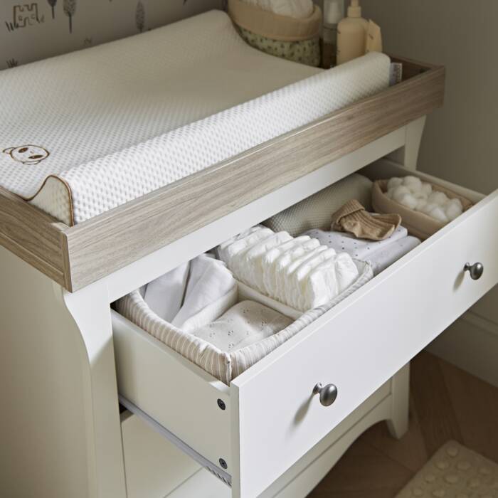 CuddleCo Clara Dresser Changer - White & Ash