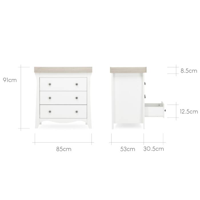 CuddleCo Clara Dresser Changer - White & Ash