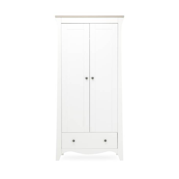 CuddleCo Clara 2 Door Nursery Wardrobe - White & Ash