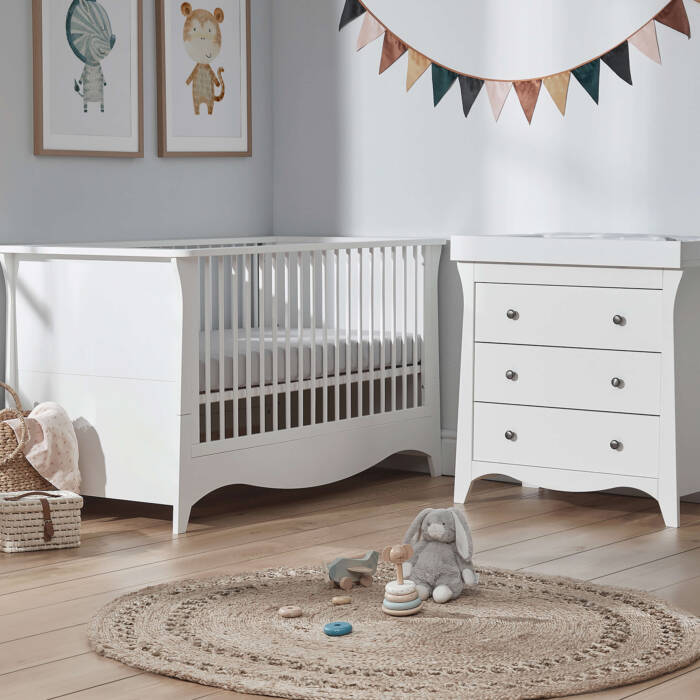 CuddleCo Clara 2 Piece Nursery Furniture Set - White