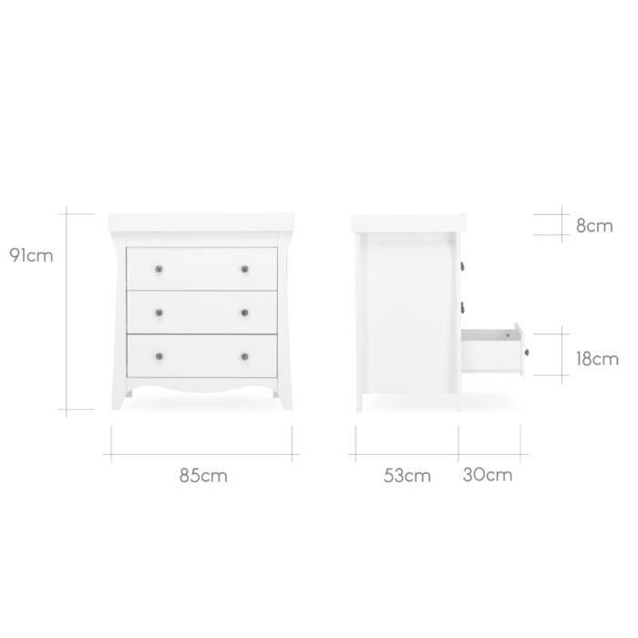 CuddleCo Clara 2 Piece Nursery Furniture Set - White