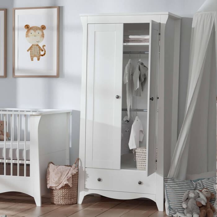 CuddleCo Clara 2 Door Nursery Wardrobe - White