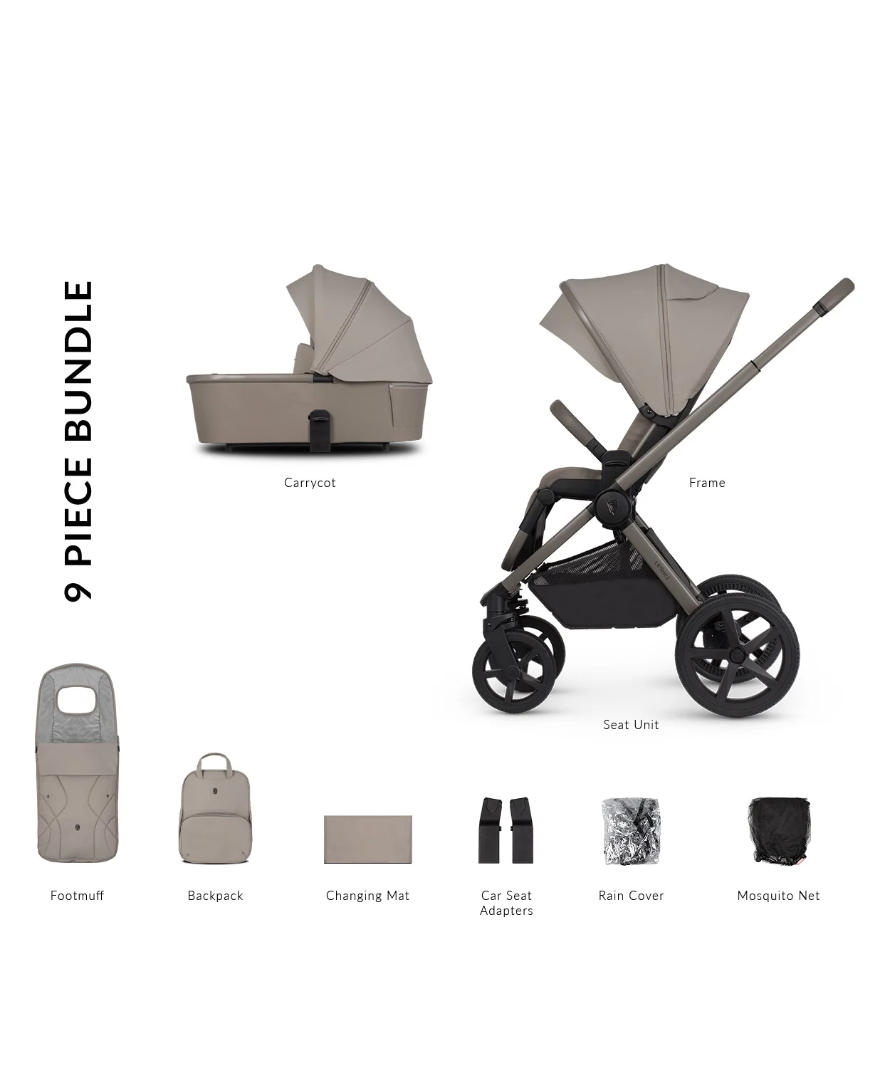 Venicci Upline 2 Travel System- Taupe