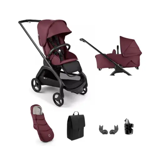 Bugaboo Dragonfly Stroller Complete Bundle - Dark Cherry