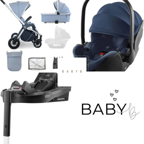 My Babiie Travel System with Britax Babysafe Pro Car Seat Steel Blue