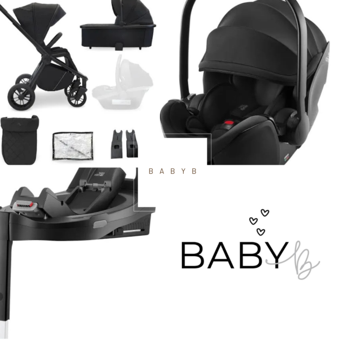 My Babiie Travel System with Britax Babysafe Pro Car Seat Black