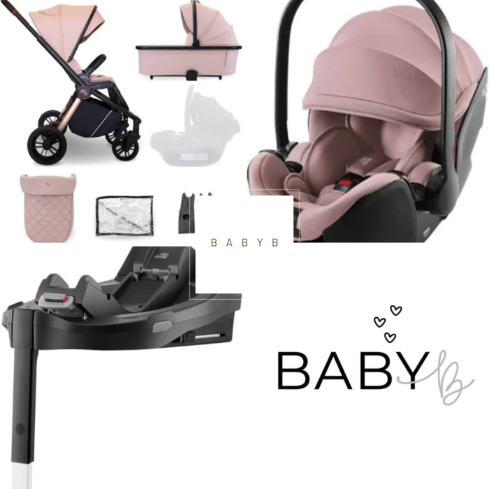 My Babiie Travel System with Britax Babysafe Pro Car Seat Pastel Pink