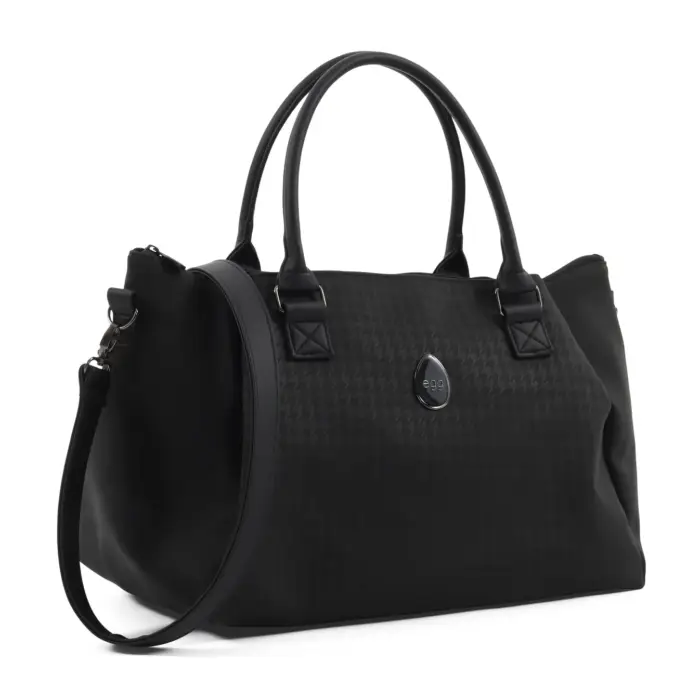 egg overnight houndstooth black