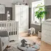 Mamas & Papas Oxford 3 Piece Cotbed Range with Dresser Changer & Wardrobe - White