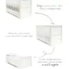 Mamas & Papas Oxford 3 Piece Cotbed Range with Dresser Changer & Wardrobe - White