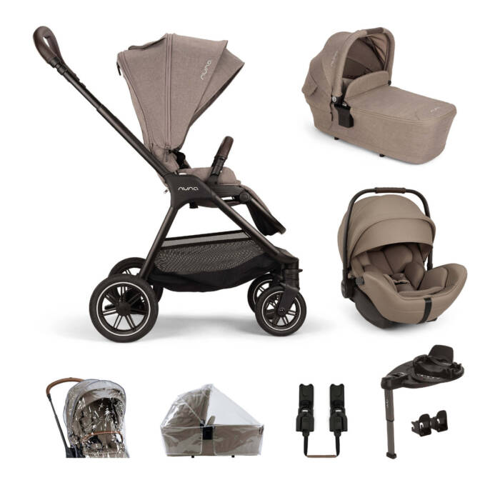 Nuna Triv Next + Arra Flex & Base Curv Travel System Bundle - Cedar