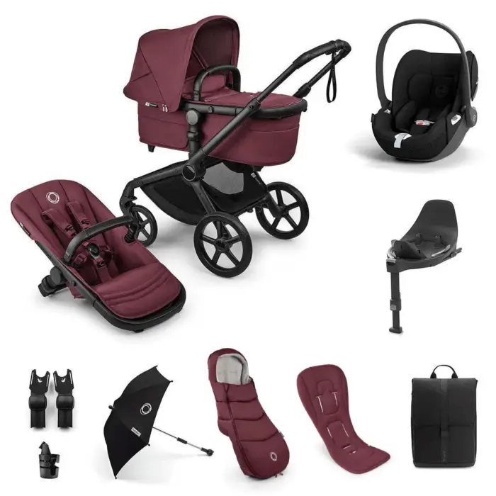 Bugaboo Fox 5 Renew Ultimate (Cloud T) Travel System - Dark Cherry