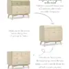 Mamas & Papas Coxley 3 Piece Cotbed Range with Dresser Changer & Wardrobe - Natural/Olive Green