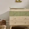 Mamas & Papas Coxley 3 Piece Cotbed Range with Dresser Changer & Wardrobe - Natural/Olive Green