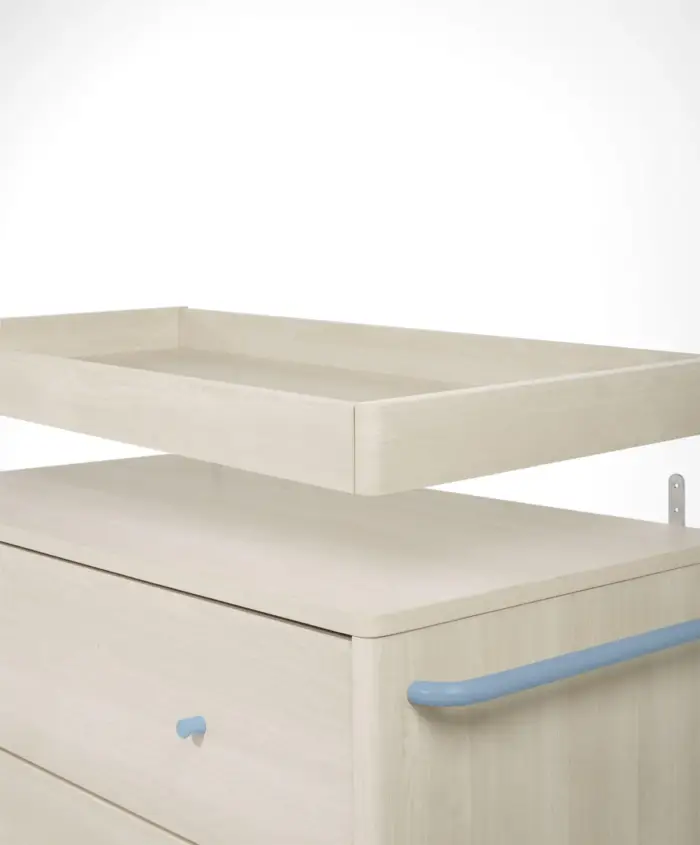 Mamas & Papas Kinlay 2 Piece Cotbed Set with Dresser Changer – Dusty Blue
