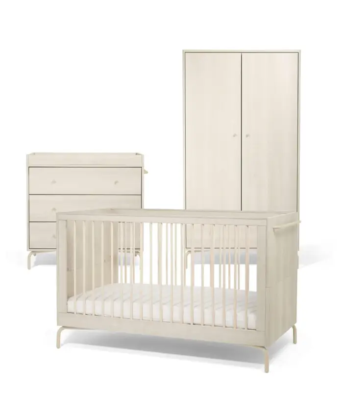 Mamas & Papas Kinlay 3 Piece Cotbed Range with Dresser Changer & Wardrobe - Parchment