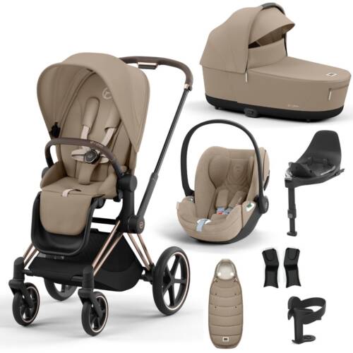 Cybex ePRIAM Complete Travel System with Cloud T - Cozy Beige
