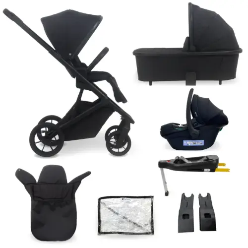 My Babiie MB500 3-in-1 Travel System with base- Obsidian Black