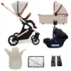 My Babiie MB500 3-in-1 Travel System - Rose Gold Stone