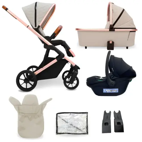My Babiie MB500 3-in-1 Travel System - Rose Gold Stone